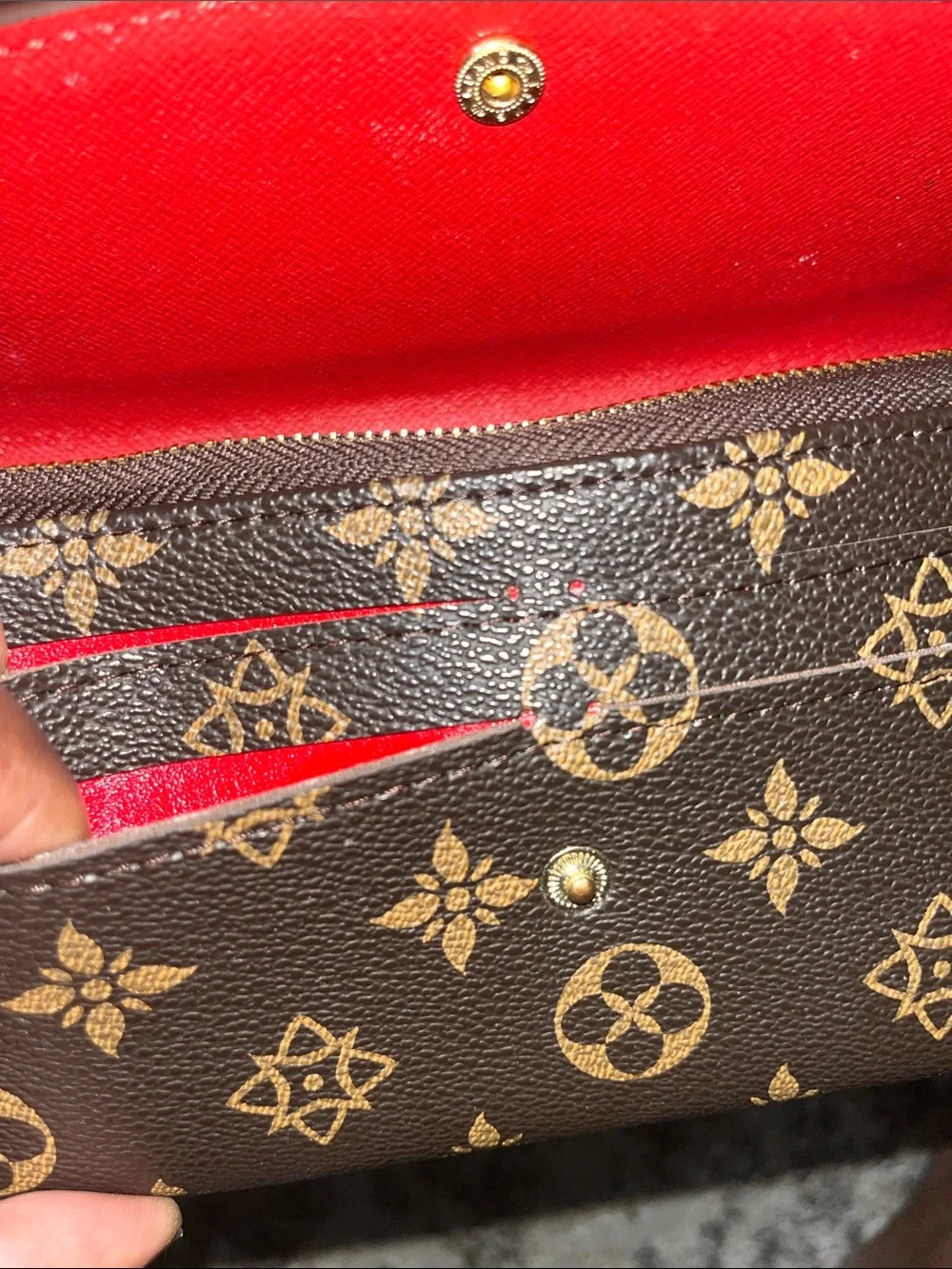 Designer-Style Brown Monogram Wallet